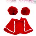 thumbnail image 4 of OULII 2 Pcs Costume de Chiot Cape Tenue de Chien Chiot pour Séances Photo de Vacances Rouge, 4 of 4