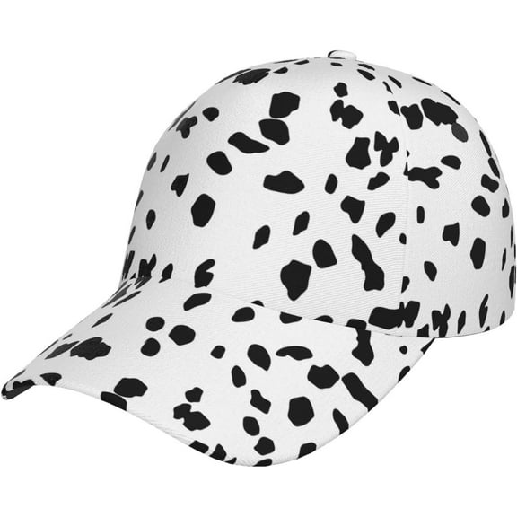 Dalmatian Dog Print Sunscreen Baseball Cap Women & Men, Sport Adjustable Baseball Hat, Sun Cap, Trucker Hat Black