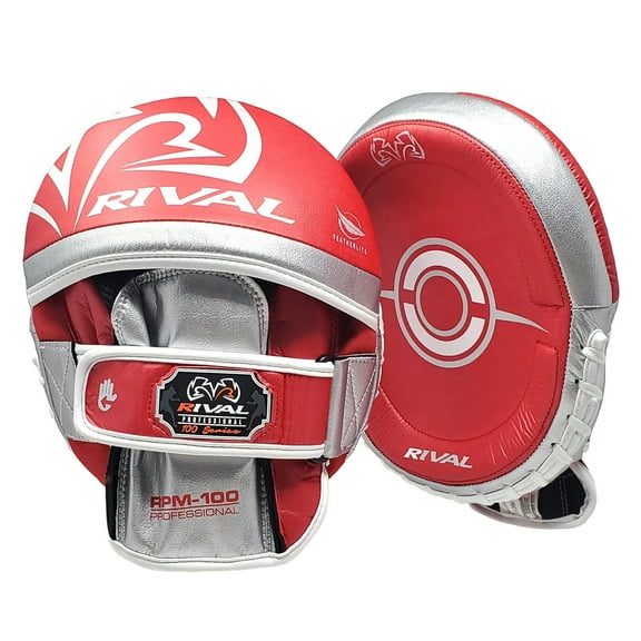 RIVAL Boxing RPM100 Professional Punch Mitts - Red/Silver