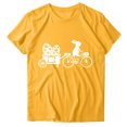 thumbnail image 3 of Pxiakgy Liquidation! T-Shirts de Pâques Col Rond pour Femmes Joyeuses Pâques Lapin avec Lunettes Blouse Décontractée Graphique Printemps Hauts Colorés Tee Femmes Topseaster Manches Courtes Chemise Décontractée Mode Jaune TTG, 3 of 5