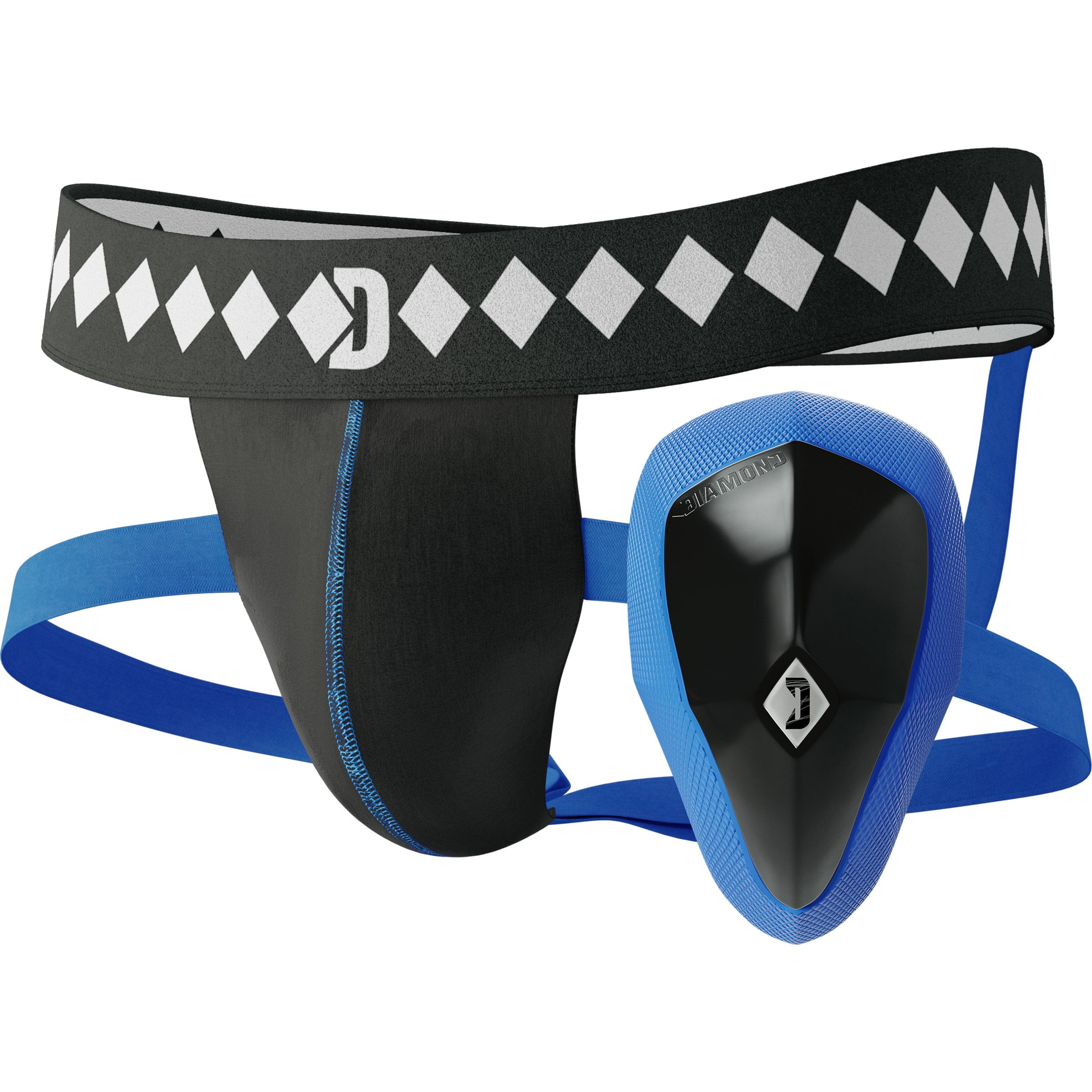 Diamond MMA Diamond MMA 4Strap Supporter Jock Supporter with Cup Black/Blue