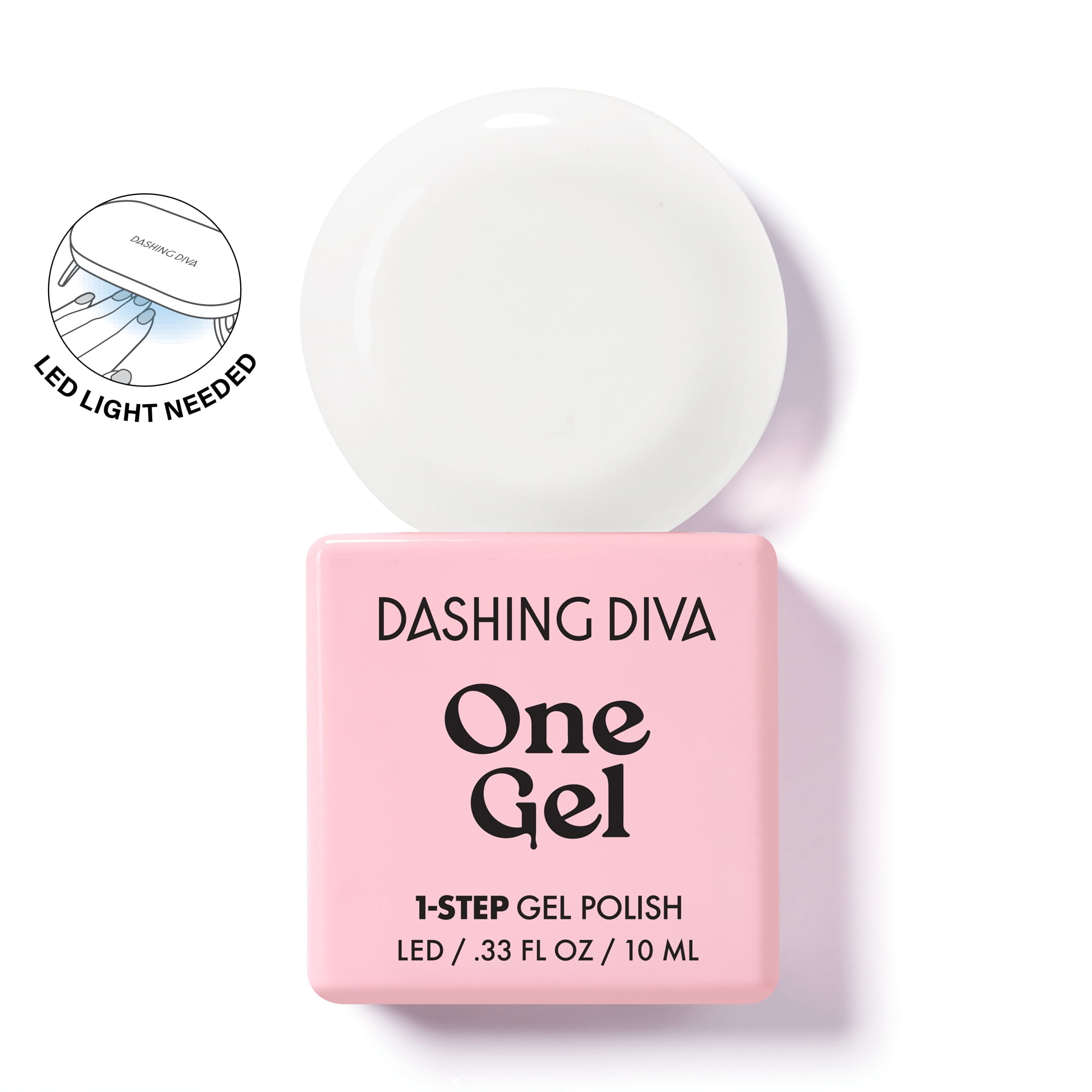 Dashing Diva ONE GEL COLOR, Starter Kit with LED Lamp, and Gel Nail Polish, Daikon, 1 10ml / 0.33 oz