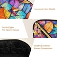 thumbnail image 5 of FORMRS Makeup Bag Travel Cosmetic Organizer for Women Fold Flat Zipper Pouch with Handle, Colorful Leaves, 5 of 8