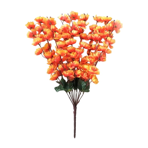 hulanddfd Valentine's Day Artificial Flowers Bouquet, 21.65inches Fake Flower Branches Faux Plants Greeneries Valentines Day Desktop Decoration for Wedding Party Vase Home Decor Orange
