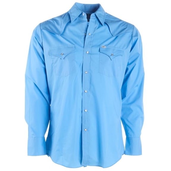 Ely Cattleman Ely and Walker Mens Pro Blue Outdoor L/S Shirt
