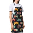 thumbnail image 4 of Easygdp Retro Video Game Apron Waterdrop Resistant with 2 Pockets,Oil Resistant Cooking Kitchen Chef Apron for Women Men, 4 of 7