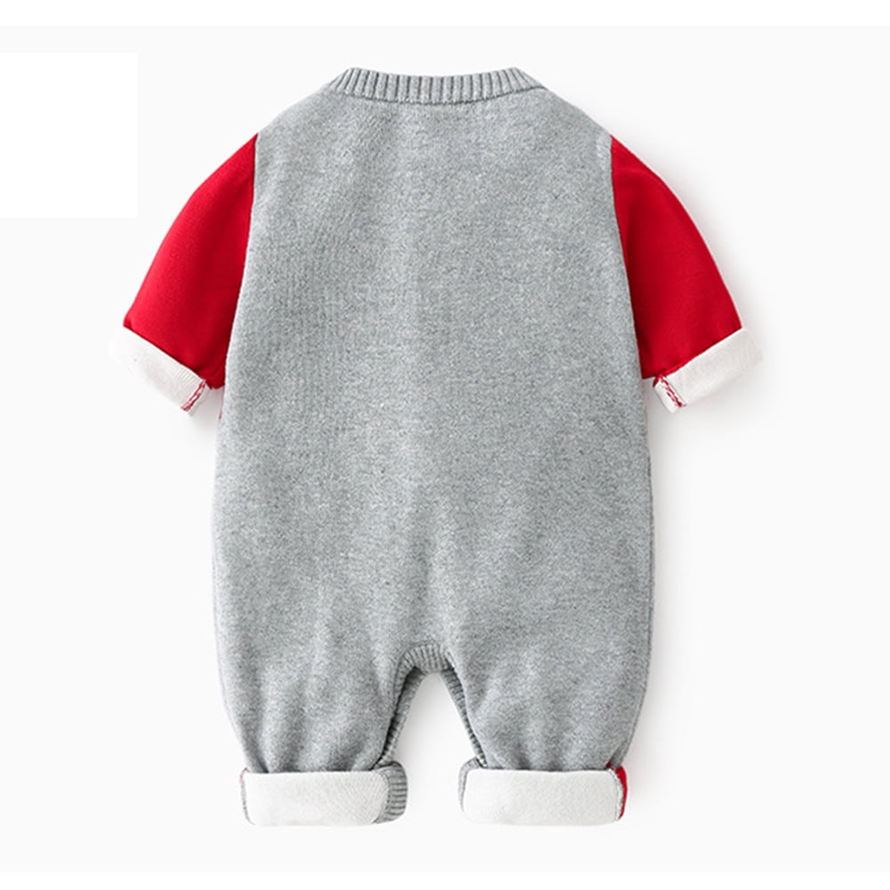 WOLLED Baby Onesies for Newborn Boys Girls Bear prints Bodysuit Jumpsuit for Infant Fall Winter Bodysuit Outfit Knit Cotton Romper Warm Onesies 2-21M
