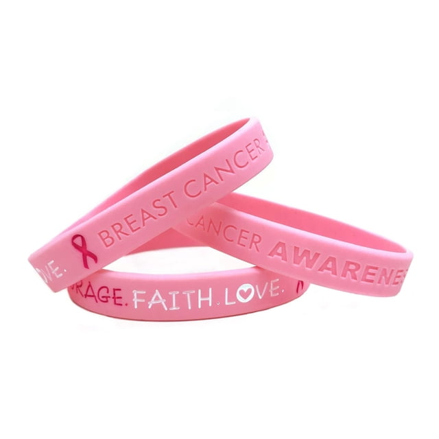 Pulsera de silicona YONGSHENG rosa de sensibilización sobre el cáncer de mama Talla adulto