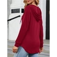 thumbnail image 4 of Amoretu Women Long Sleeve Tunic Hoodies Top Button Swing Pullover, Red L, 4 of 5