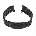 thumbnail image 2 of 22mm Stainless Steel Solid Links Bracelet Watch Band Strap Curved End with 4pcs Watch Spring Bars (Black), 2 of 3