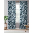 thumbnail image 5 of Sheer Curtains 84 Inches Long, Navy Blue Spring Floral Semi Sheer Curtains Light Filtering Window Treatment, Farmhouse Flowers Elegant Pastoral Privacy Voile Drapes for Living Room 52x84 Inch, 5 of 7