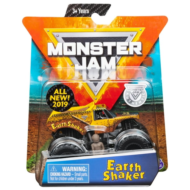 Monster Jam Official Earth Shaker Monster Truck Die Cast Vehicle Crazy Creatures Series 1 64 Scale Walmart Com