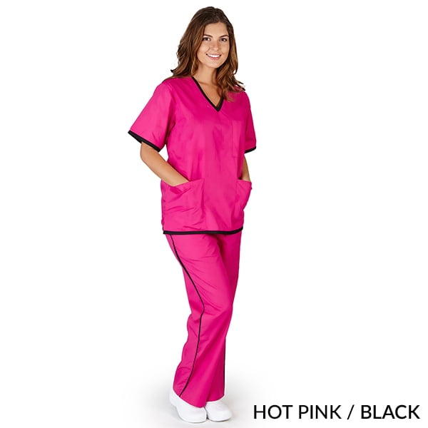 NATURAL UNIFORMS FREE SHIPPING UNISEX CONTRAST SCRUB SET