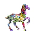 thumbnail image 1 of Escultura de caballo colorida, estante de mesa, decoración de gabinete de poliresina para padre y bebé Rb, 1 of 8