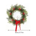 thumbnail image 3 of Fmbmuo Christmas Decor Wreath Decoration Artificial Bow Pine Branches and Berries Door Hanging Wall Ornament 45cm Ornaments,Green, 3 of 5