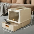 thumbnail image 7 of Cat Litter Box, Drawer-Style Enclosed Large Odor-Control Kitty Toilet with Pull-Out Tray, for Kittens, Big Cats & Multi-Cat Homes, White, 7 of 7