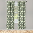 thumbnail image 2 of Ambesonne Leaves 4-Panel Curtains, Simplistic Fall Foliage Art, 56"x95", Sage Green, 2 of 4