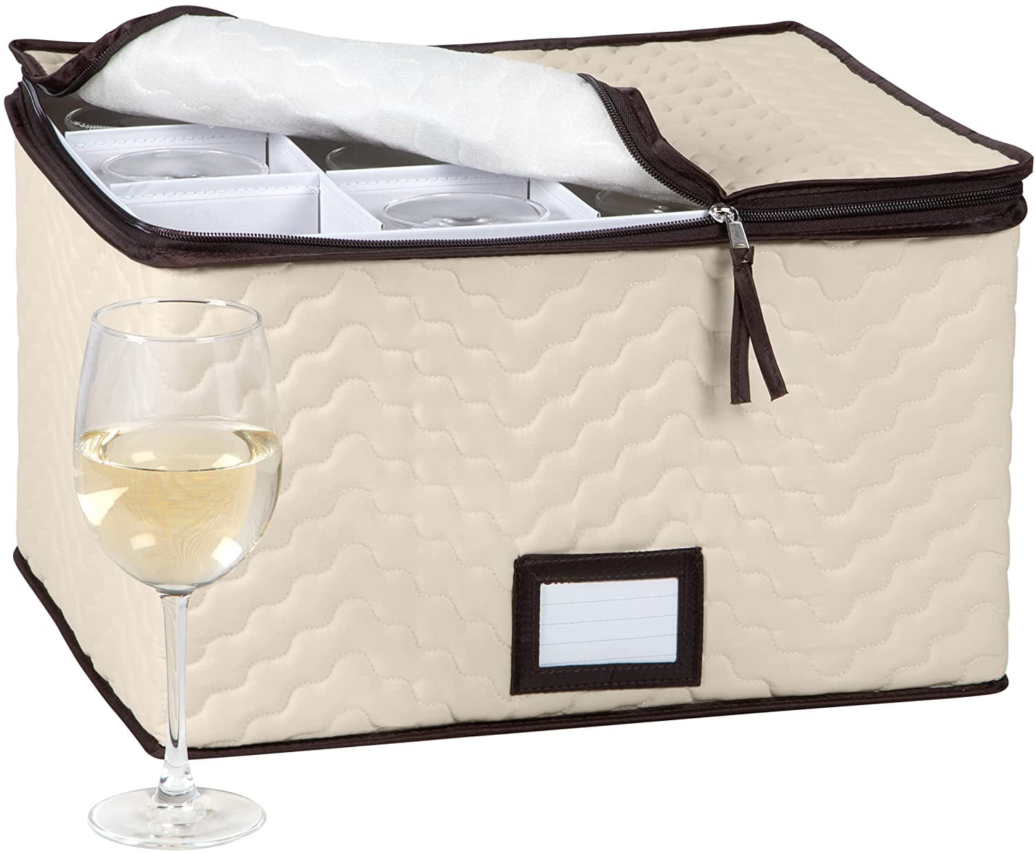 HOLDN' STORAGE Stemware Wine Glass Storage Case 15.5" x 12.5" x 10