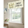 thumbnail image 6 of Curtain Valance for Windows,Farm Dwarf Sweet Gnome Bee Watercolor Yellow Stripes Kitchen Valances Rod Pocket Short Curtains,Pastoral Flower Black Lines Window Treatment Panel for Bedroom 60"x18", 6 of 7