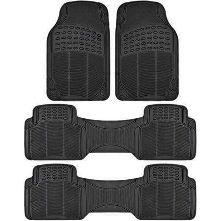 BDK Car SUV and Van Floor Rubber Mats 3 Row, Heavy Duty All Weather Protection, 3 (Best All Weather Mats)