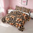 thumbnail image 3 of Erosebridal Leopard Bow Print Twin Quilt Set for Girls, Cheetah Animal Spots Girly Twin Coverlet Set, 2-Piece 1 Bedspread and 1 Pillowcase, 3 of 7