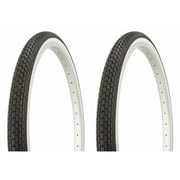 LOWRIDER Tire set. 2 Tires. Two Tires Duro 26" x 1.75" Black/White Side Wall HF-120A. Bicycle Tires, bike Tires, beach cruiser bike Tires, cruiser bike Tires