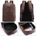 thumbnail image 3 of Lattice Custom Leather Laptop Backpacks Logo Classical Travel Bag for Men Customized Male Portable Polyester Unisex Geometric, 3 of 5