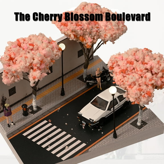 1:64 Scale Diorama Car Garage Model with LED Lighting Parking Lot Scene Display Road Model City Roadway Building Model Toys