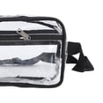 thumbnail image 1 of Bolso bandolera transparente impermeable de gran capacidad correa ajustable riñonera de pecho de PVC transparente para viajes deportivos blanco, 1 of 14