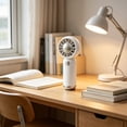 thumbnail image 6 of Compact Handheld Fan Portable Desktop USB Rechargeable Mini Fan with Charging Cable, 3 Speeds, Personal Fan for Outdoor Travel Office, White, 6 of 7