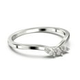 thumbnail image 3 of 0.12ct Diamond Moissanite Ring Three Marquise Stones 18K White Gold Over Silver Wedding Band, 3 of 4
