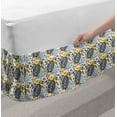thumbnail image 2 of Turtle Bed Skirt, Hand Drawn Ocean Fauna Pattern with Tortoise Shells and Starfish Marine Animals, Elastic Bedskirt Dust Ruffle Wrap Around for Bedding Decor, 4 Sizes, Multicolor, by Ambesonne, 2 of 2