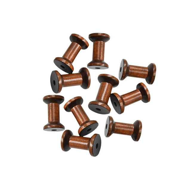 ziyahi Wooden Spools For DIY Projects Empty Spools Wood Convenient And Durable Wooden Thread For Crafts Small 2 Inch Coffee 5.2 cmx3.5 cm