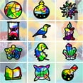 thumbnail image 2 of 24Pcs Witchcraft Stained Glass Effect Paper Suncatchers Divination Window Clings Hourglass Bird Feather Suncatchers Kits for Windows Arts Crafts Decor Glass Indoor Window Door Decals, 2 of 7