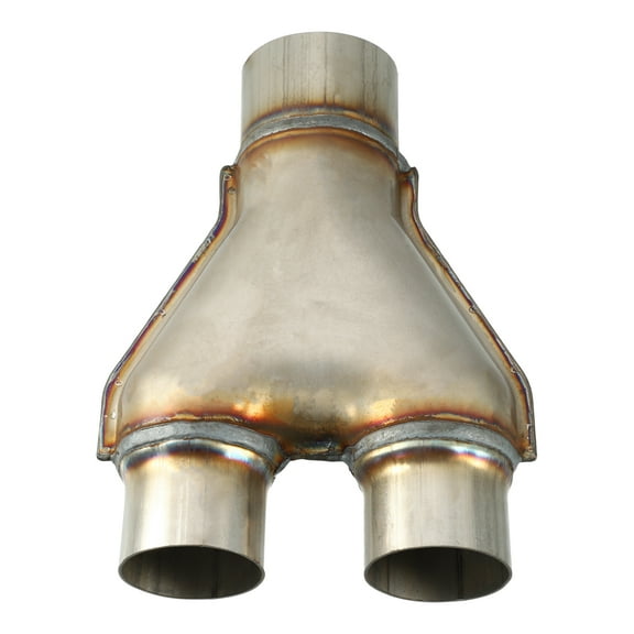 Unique Bargains 2.75" ID Single to 2.25" ID Dual Y Pipe Exhaust Tube Adapter Connector 10" Length T409 Stainless Steel