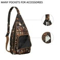 thumbnail image 2 of Book Lover Sling Backpack – Vintage Bookshelf Crossbody Bag for Reading Enthusiasts | Library Pattern Travel Daypack for Bookworms & Literature Fans, 2 of 4