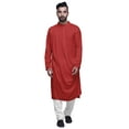 thumbnail image 1 of Atasi Rayon Slub Full Sleeve Kurtas Solid Chinese Collar men Kurta, 1 of 7