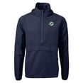 thumbnail image 2 of Men's Cutter & Buck Blue Miami Dolphins Charter Eco Recycled Anorak Half-Zip Jacket, 2 of 3
