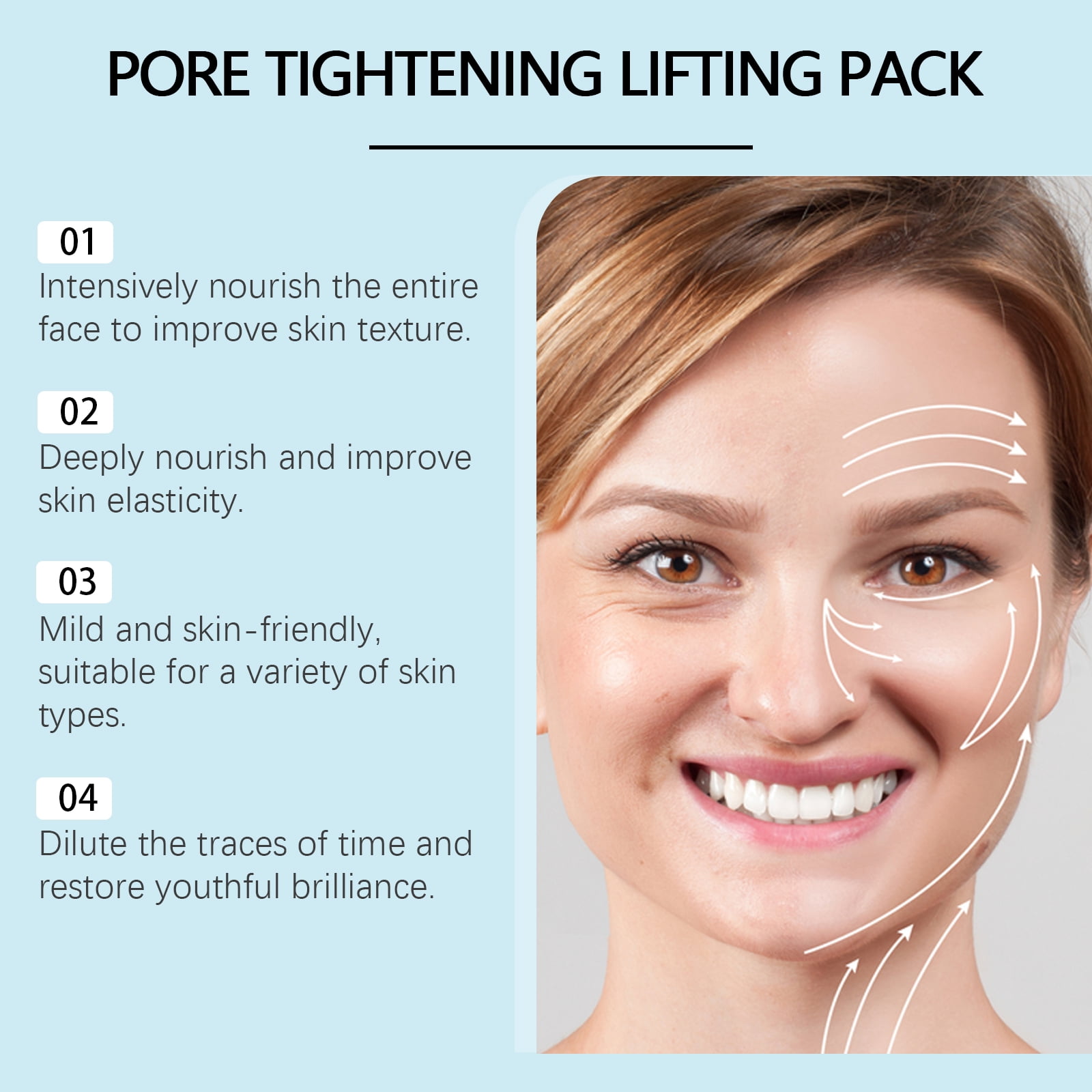 Alvantor Facial Pack Hydrating Firming Zombie Face Mask with Brush for Pores & Wrinkles, 8 Pack
