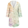 thumbnail image 4 of MEICHEN Plush Robes for Women Women's Fleece Plush Robe Long Warm Plush Bathrobe Loungewear Jacket Printed Comfort Robe Womens Robes, 4 of 5