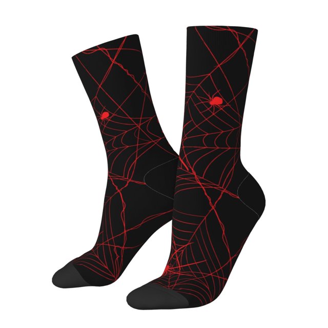 Fotbe Red Spider On The Web Calcetas Largas con Estampado para Hombre y Mujer – Calcetas de Compresión Transpirables y Elásticas, Viajar y Uso Diario Talla 5-11