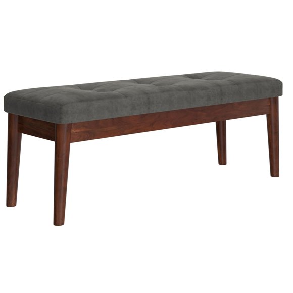 Modern Velvet Bench in Vintage Charcoal
