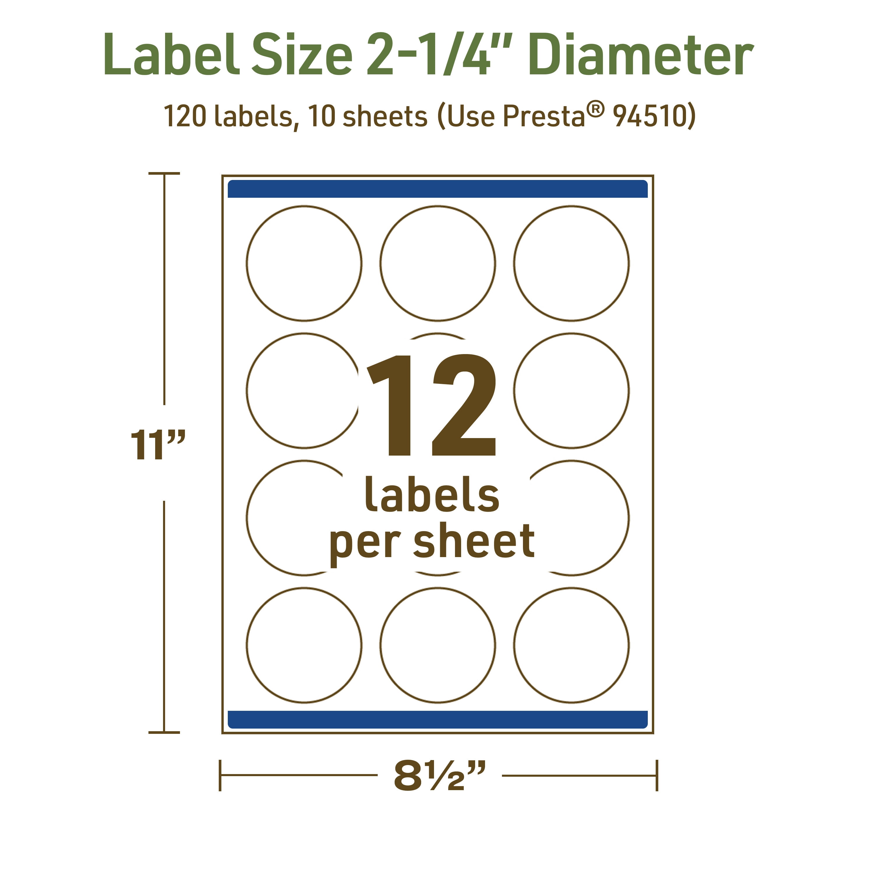 Avery Dissolvable Round Labels, 2.25" Diameter, 120 Labels