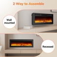 thumbnail image 3 of Tcisa 36" Electric Fireplace, Recessed and Wall Mounted Low Noise Ultra Thin Thermostatic Fireplace Remote Control with Timer, Touch Screen, Adjustable Flame Colors, 3 of 8