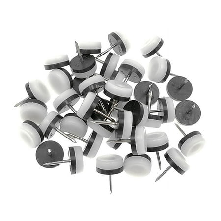 ALIMITOPIA 40pcs Furniture Glide Nail-in Thickened Nylon Chair Glide Slider Furniture Pad Floor Protector for Wooden Furniture Chair Tables Leg Feet(F20mm or 0.8"";White)