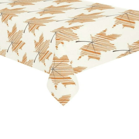 

MYPOP Autumn Yellow Maple Leaf Tablecloth Set 60x104 Inches - Thanksgiving Day Tablecover Desk Table Cloth Cover for Wedding Party Decor