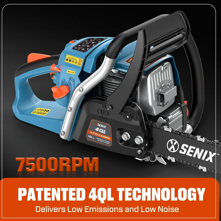 SENIX 49cc 4-Cycle 18-Inch Gas Chainsaw with Oregon Bar