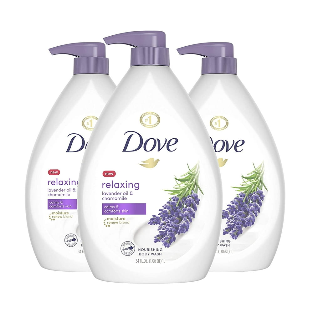 Dove Relaxing Body Wash Pump Calms & Comforts Skin Lavender Oil