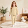thumbnail image 2 of KPOPLK Teen Girls Outfit Sets 2 Pieces Long Sleeve Solid Color Pullover Sweatshirt & Jogger Pants Clothing Sets,Size 10-11 Years, 2 of 6