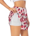 thumbnail image 1 of Balery Strawberry Pantalones cortos deportivos para mujer con forro y dos bolsillos, elásticos, para entrenamiento, gimnasio, yoga-XX-Large, 1 of 7